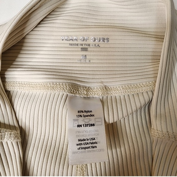 Year of Ours Flared Ribbed Leggings in Bone - Picture 6 of 6